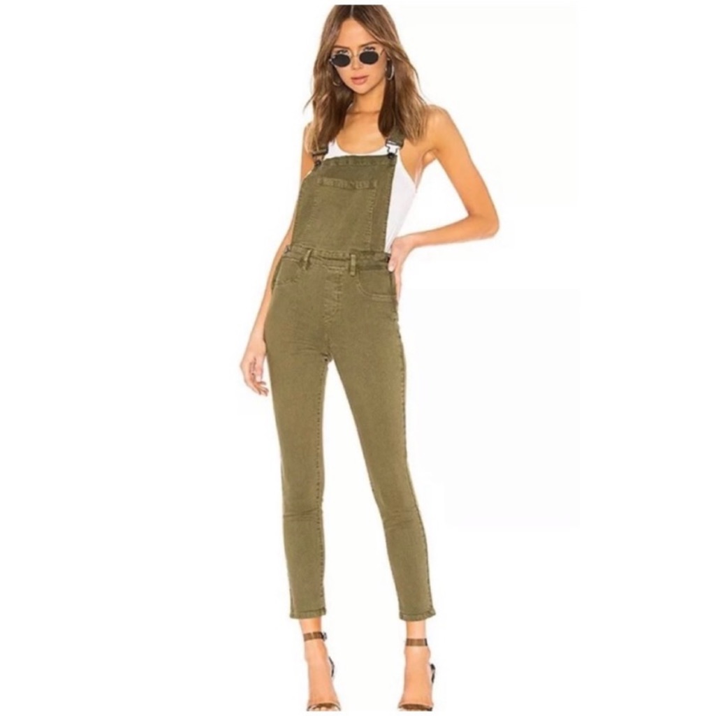 Blank Nyc Apple Jack Overalls In Olive Green, Size 25